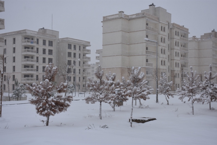 Nusaybin'de 7 yıl aradan sonra kar etkili oldu