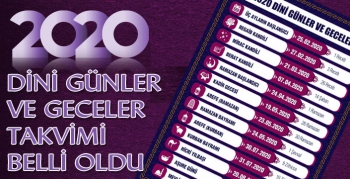 2020 yılı dini gün ve gecelerin tarihi açıklandı