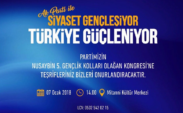Ak Parti Gençlik Kolları Nusaybin'de kongreye gidiyor