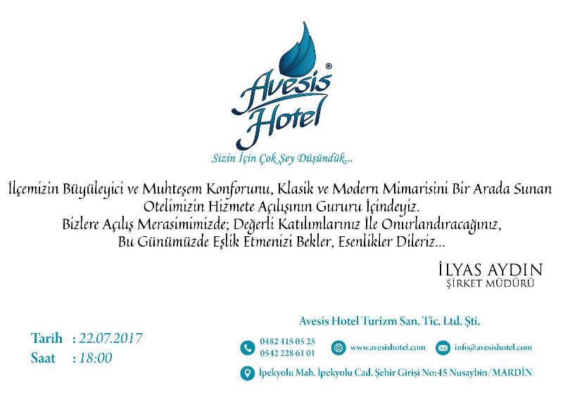 Nusaybin'de Avesis Hotel & Restaurant Açılıyor