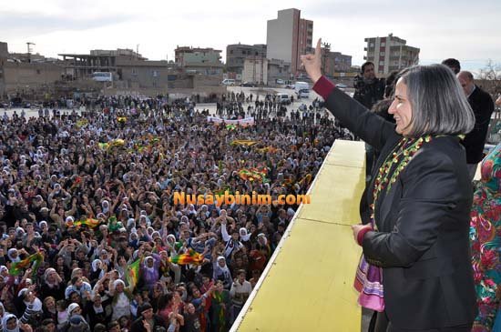 BDP Eş Genel Başkanı Gülten Kışanak, açılış ve temel atma töreni için Nusaybin'e geldi