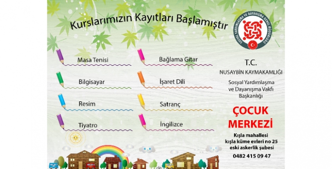 Çocuk Merkezinde kurs kayıtları başladı 