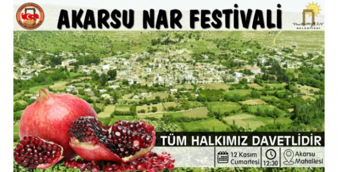 Cumartesi Günü Akarsu'da Nar Festivali düzenlenecek