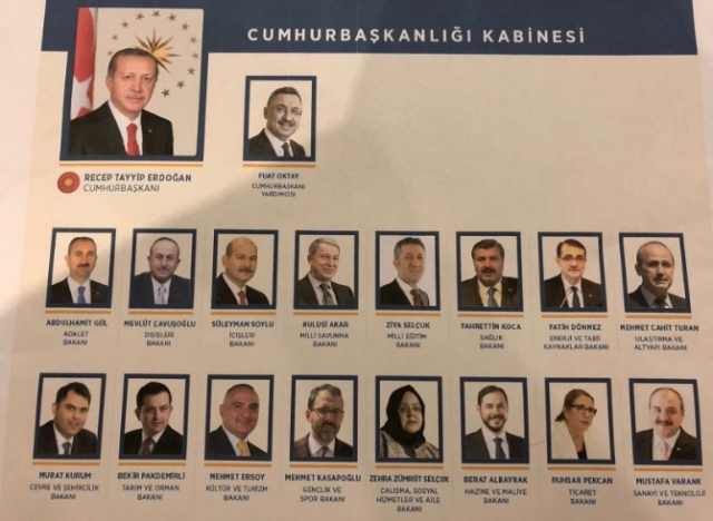 Cumhurbaşkanlığı Hükümet sisteminin ilk kabinesi açıklandı