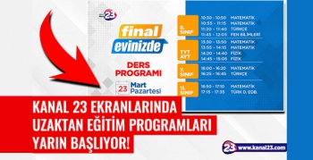 Final Okulları uzaktan eğitimleri Kanal 23'ten yayınlanacak