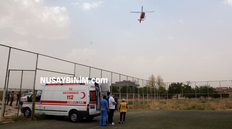 Kalp krizi geçiren hasta için helikopter