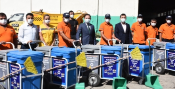 Nusaybin Belediyesi Sıfır Atık Projesi kapsamında ikili toplama el arabaları dönemi başlattı