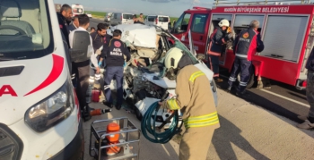 Nusaybin'de trafik kazası, 1 kişi hayatını kaybetti, 3 yaralı