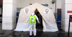 Nusaybin Devlet Hastanesi girişine Triyaj çadırı kuruldu