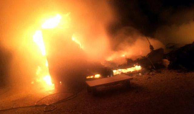Nusaybin'de konteynır yandı