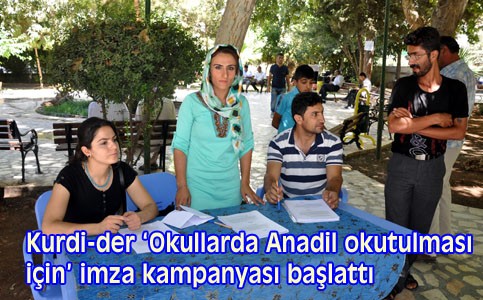 Kurdi-der 'Anadil' imza kampanyası başlattı