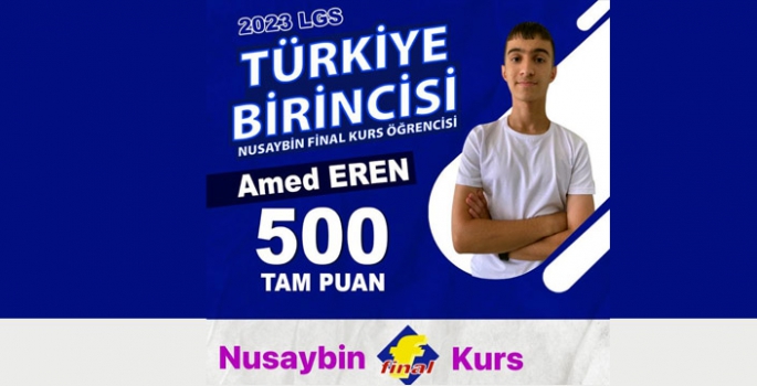 LGS'de bir Türkiye Birincisi de Nusaybin Final Eğitim Kurumlarından