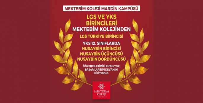 LGS’den sonra YKS’de de Birinci Mektebim Kolejinden