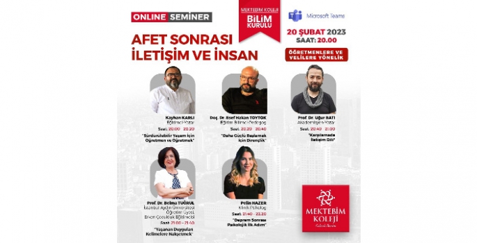 Mektebim Kolejinden Afet Sonrası İletişim ve İnsan konferansı