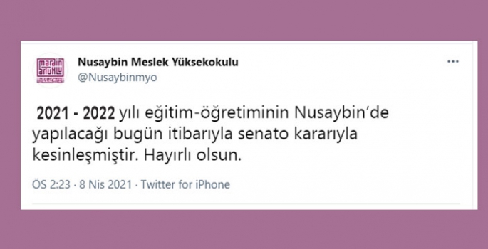 Müjde! Nusaybin Meslek Yüksekokulu evine dönüyor