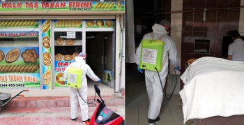Nusaybin'de dezenfeksiyon çalışması sürüyor