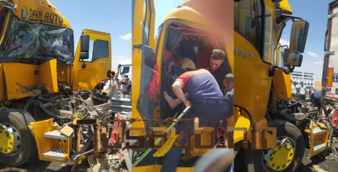 Nusaybin’de iki tır çarpıştı, 1 yaralı
