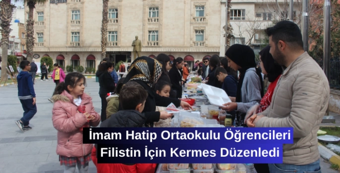 Nusaybin’de İmam Hatip Ortaokulu Öğrencileri Filistin İçin Kermes Düzenledi