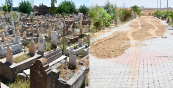 Nusaybin'de mezarlıklar temizlendi, yollara parke taşı döşendi