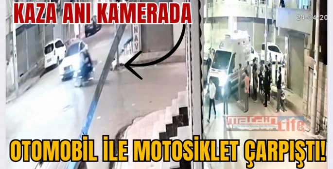 Nusaybin´de Otomobil ile Motosiklet Çarpıştı! Kaza anı kameralara yansıdı