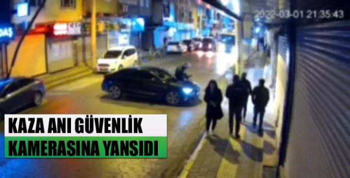 Nusaybin'de otomobil ile motosikletin çarpışma anı böyle görüntülendi