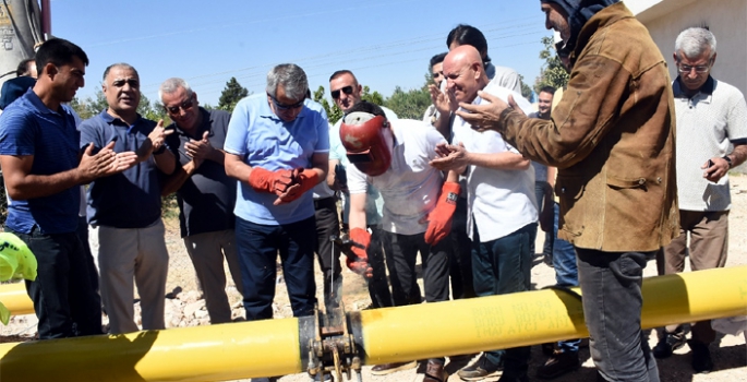 Nusaybin doğalgaz hattında ilk kaynak yapıldı