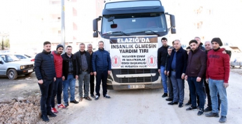 Nusaybin esnafından Elazığ'a yardım tırı 