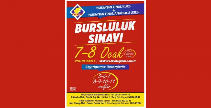 Nusaybin Final'de Bursluluk Sınavı Başvuruları başladı