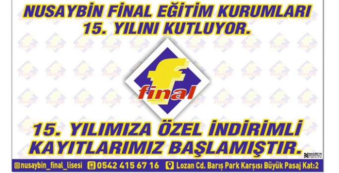 Nusaybin Final Eğitim Kurumları 15. Yılını Kutluyor