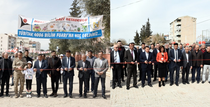 Nusaybin Gazi Anadolu Lisesi ve Gazi Ortaokulunda Tübitak-4006 Bilim Fuarı açıldı