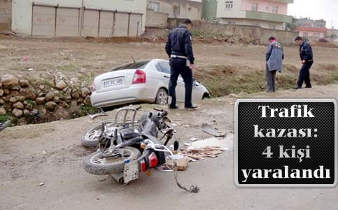 Nusaybin'de Otomobil ile Motosiklet kaza yaptı: 4 yaralı