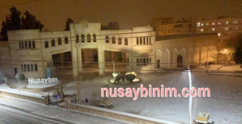Nusaybin kent merkezinde kar yağışı başladı