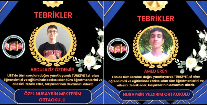 Nusaybin LGS'de iki Türkiye Şampiyonu çıkardı