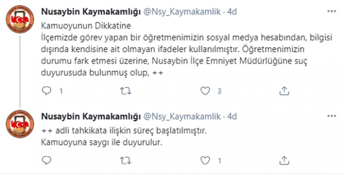 Öğretmenin paylaşımı ile ilgili açıklama