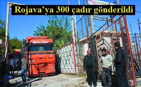 Rojavaya 300 çadır gönderildi