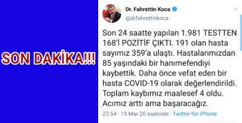 Sağlık Bakanı Koca'dan Son Dakika açıklama, 359 pozitif