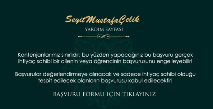 Seyit Mustafa Çelik ailesi, ramazan yardımı başvurusu internet üzerinden alınacak