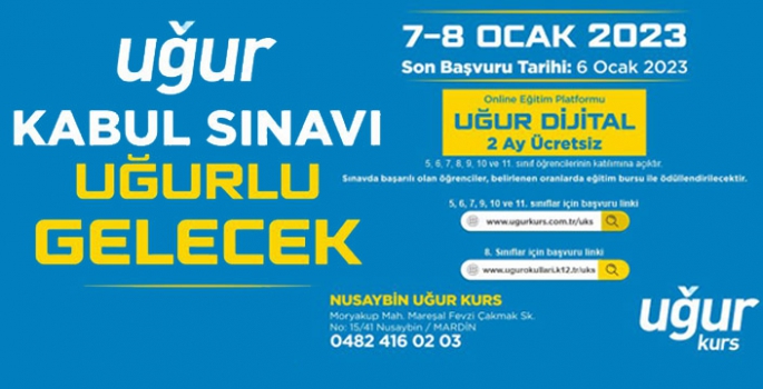 Uğur Kabul Sınavı 7-8 Ocak’ta gerçekleştirilecek
