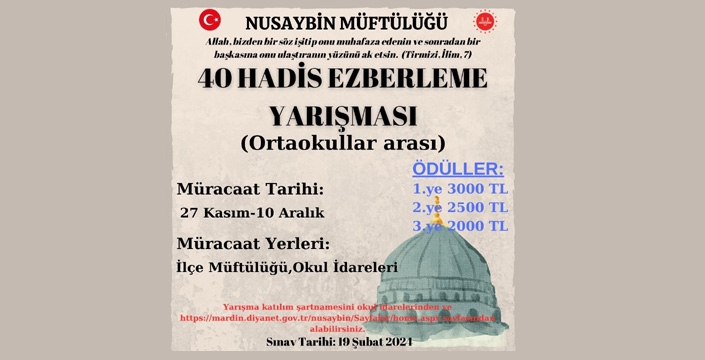 Nusaybin'de Ortaokullar arası 40 Hadis ezberleme yarışması