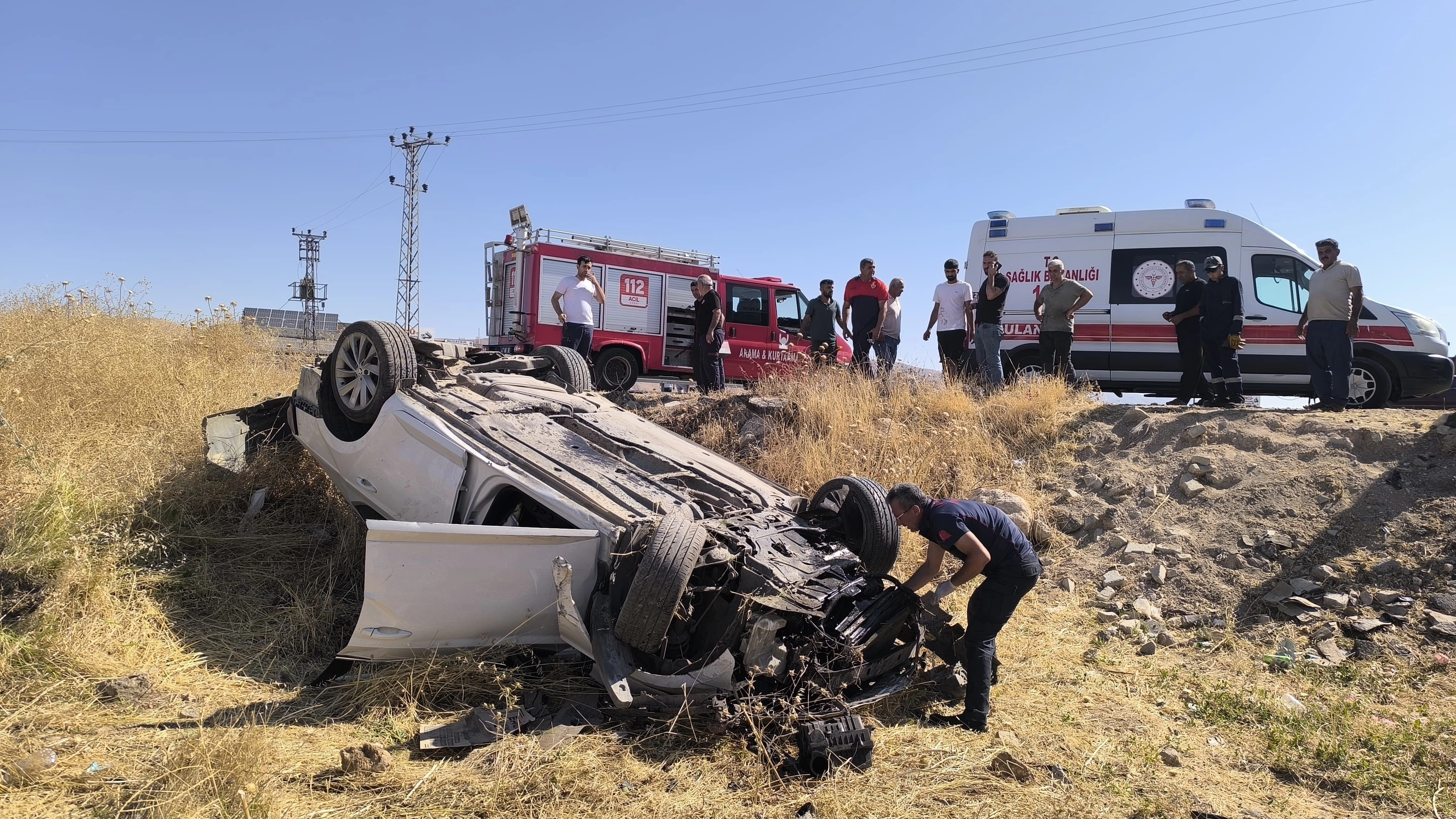 Nusaybin’de Otomobil Takla Attı: 1 Yaralı